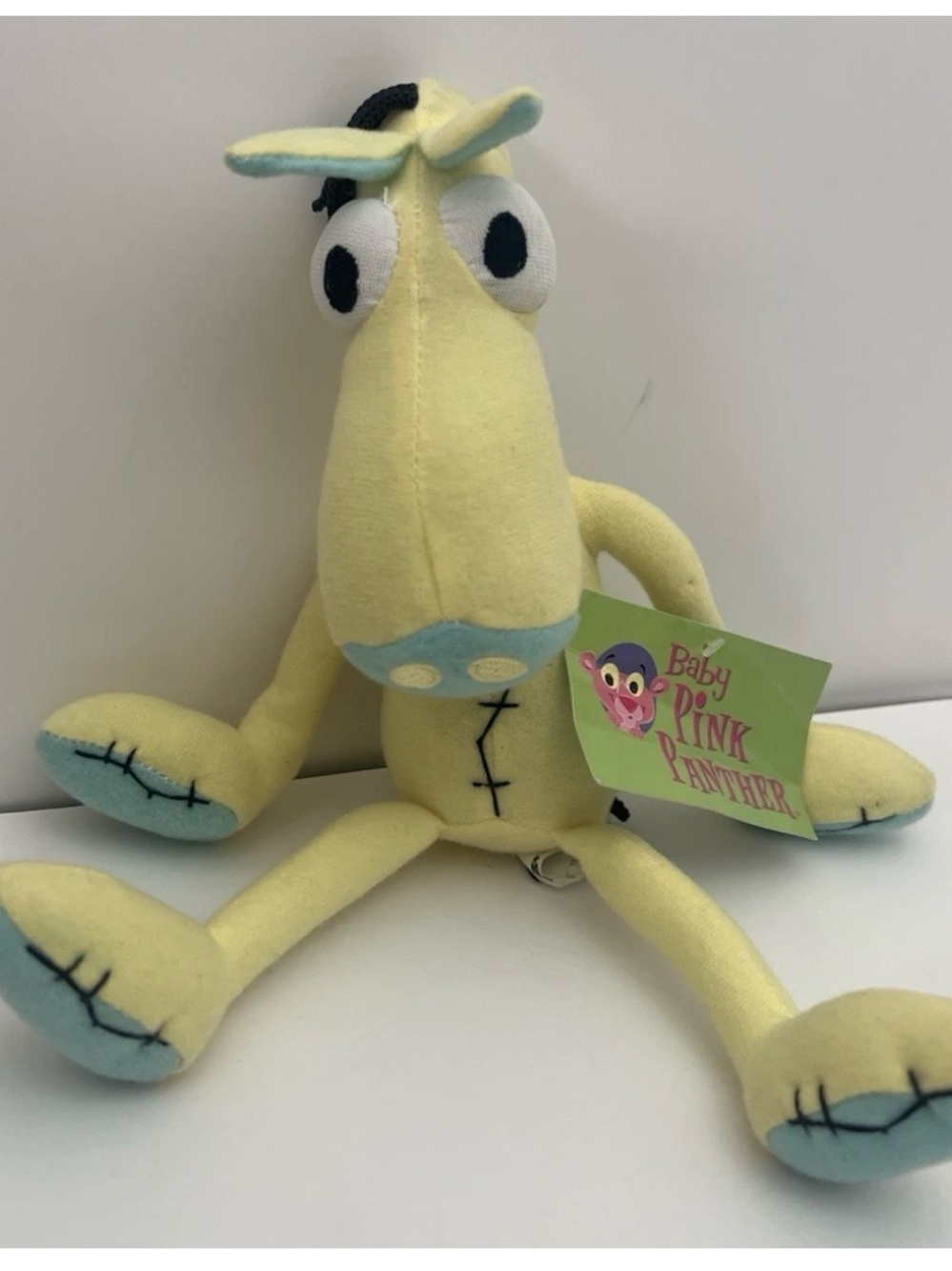 2009 NANCO Baby Pink Panther Yellow Horse Donkey Plush Long Nose NWT RARE